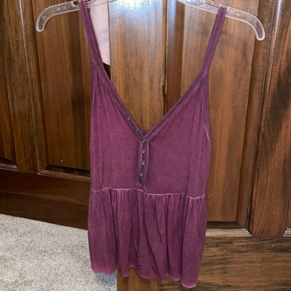 Purple v neck tank top